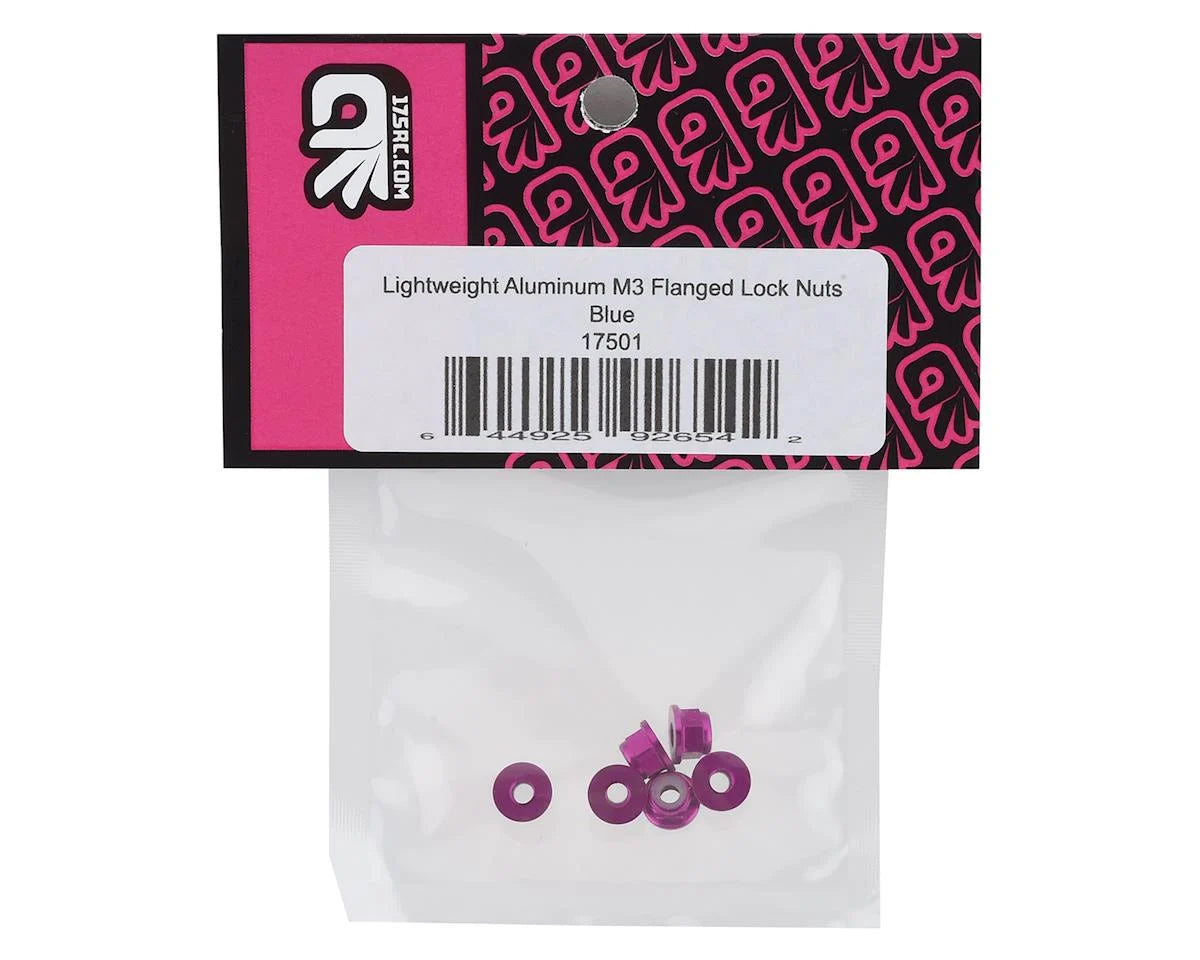 175RC Lightweight Aluminum M3 Flanged Lock Nuts (Pink) (6)