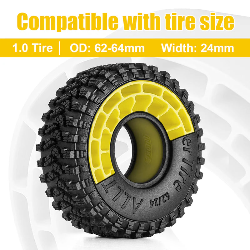 INJORA 4pcs Silicone Rubber Inserts For 62-64mm*24mm 1.0" Tires (1064)