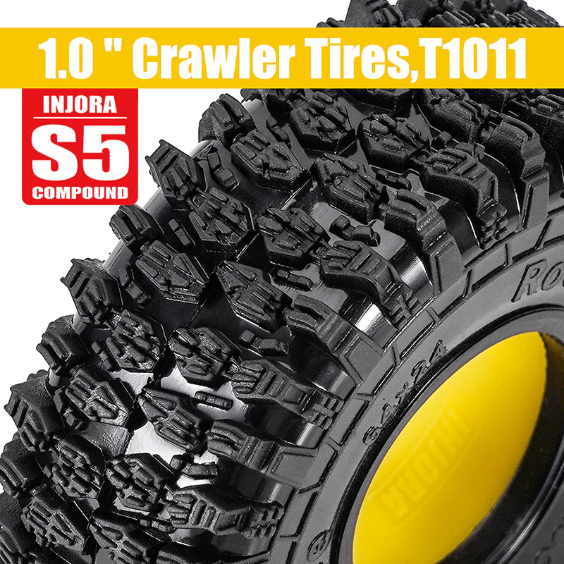 INJORA 1.0" 64*24mm Tires & Silicone Rubber Inserts Combo (4) (T1011)