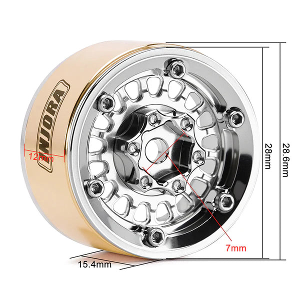 INJORA 1.0" ModuWheel Brass & Aluminum Wheels for 1/18 1/24 RC Crawlers