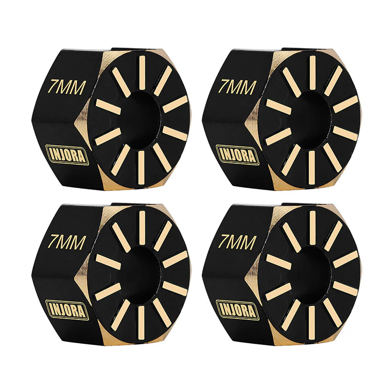 INJORA Black Brass Wheel Hex Hub Extenders for Axial SCX10 PRO SCX10 III UTB10 Capra
