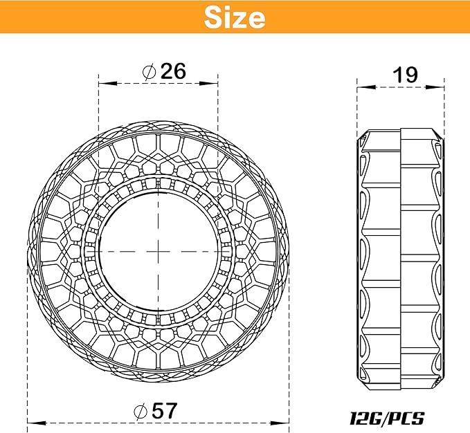 MEUS RACING Soft Silicone Rubber Inserts for 62-66mm 1.0" Tires (Orange)