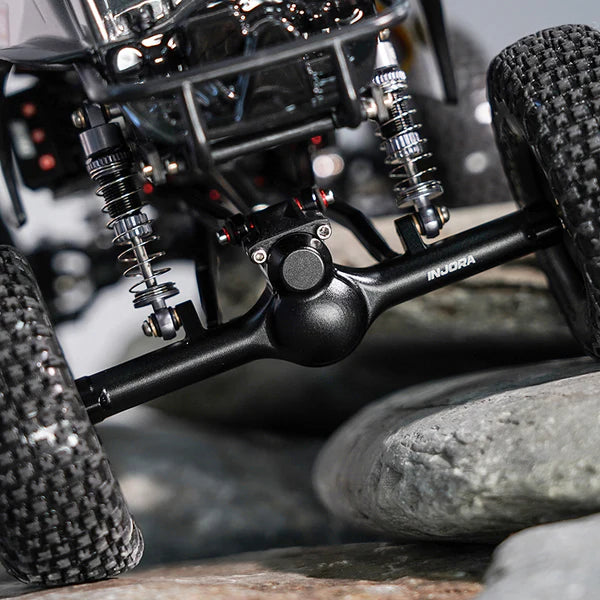 INJORA +4mm Planet Axles with Double Joint Shafts & Brass Steering Knuckles for 1/24 Axial SCX24