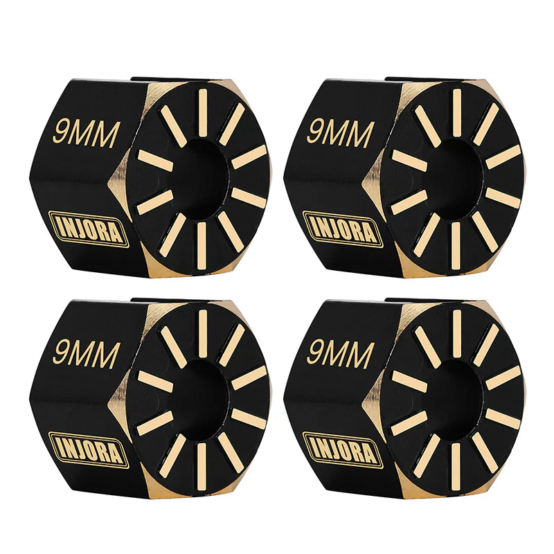 INJORA Black Brass Wheel Hex Hub Extenders for Axial SCX10 PRO SCX10 III UTB10 Capra