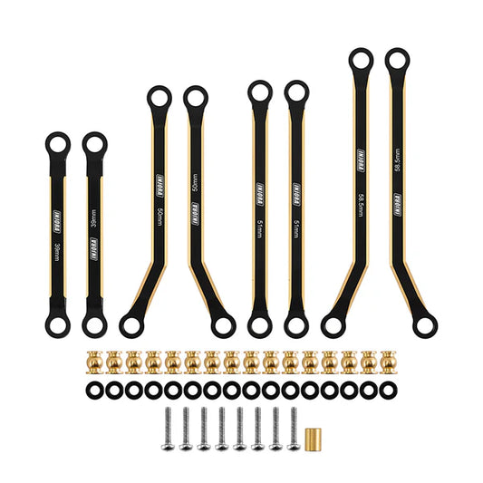 NJORA 8PCS 37g Heavy Brass High Clearance Chassis 4 Links Set for SCX24 C10 JLU Bronco Base Camp 4Runner