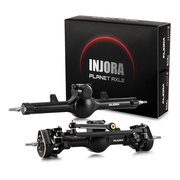 INJORA Essieux Avant Arrière +4mm Aluminium CNC Pour Axial SCX24 - Upgrade RC Crawler Deadbolt JLU