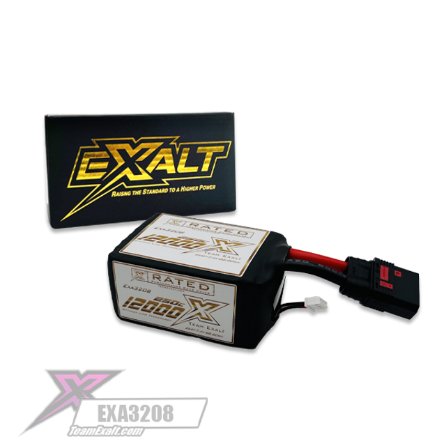 Exalt X-Rated 2S 250C Drag Race Lipo Battery (7.4V/12,000mAh) w/QS8 Connector (EXA3208)