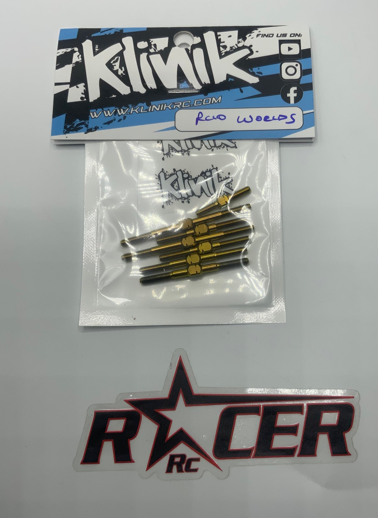 Klinik RC RC10 Gold Pan/Worlds Titanium Turnbuckle Set (7pcs) 3mm