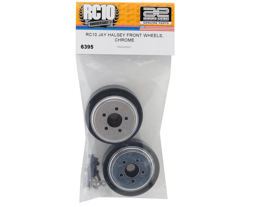 Team Associated RC10 Jay Halsey Front Wheels (Chrome) (2)