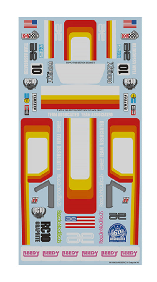 Team Associated RC10 Graphite Kit Decal Sheet