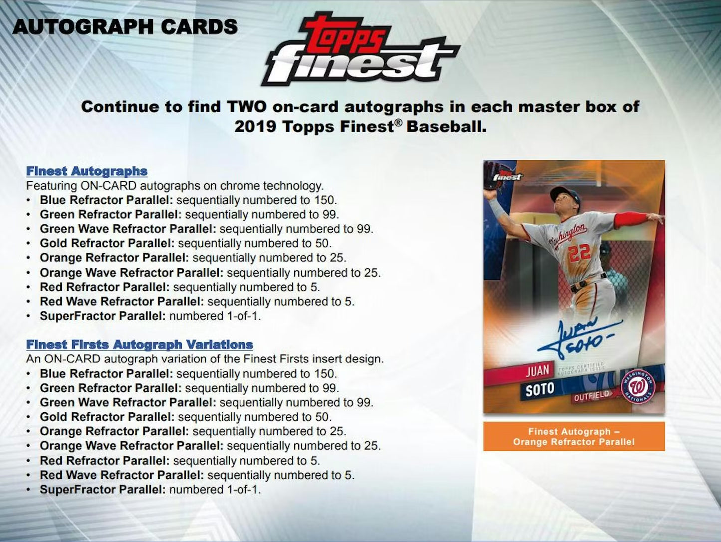 2019 Topps Finest Baseball Hobby Box