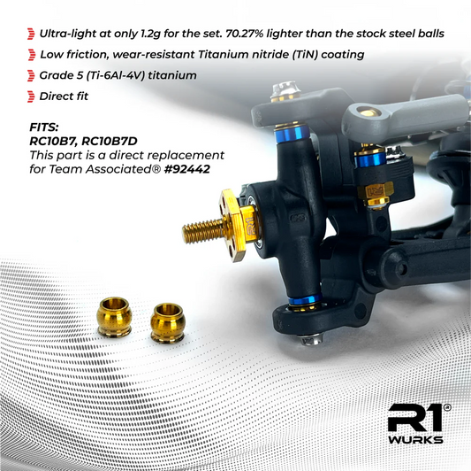 R1WURKS B7 Caster Block Pivot Balls, Titanium