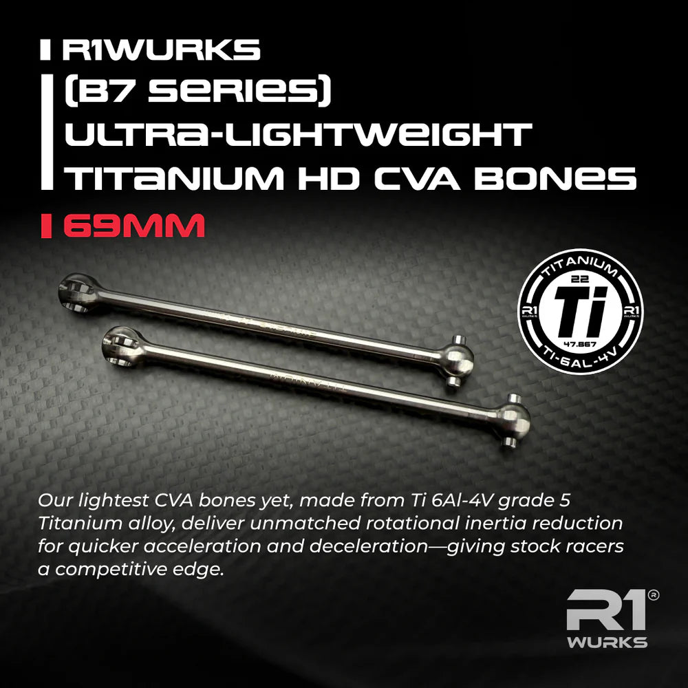R1WURKS (B7 Series) Ultra-lightweight Titanium HD CVA Bones, 69mm