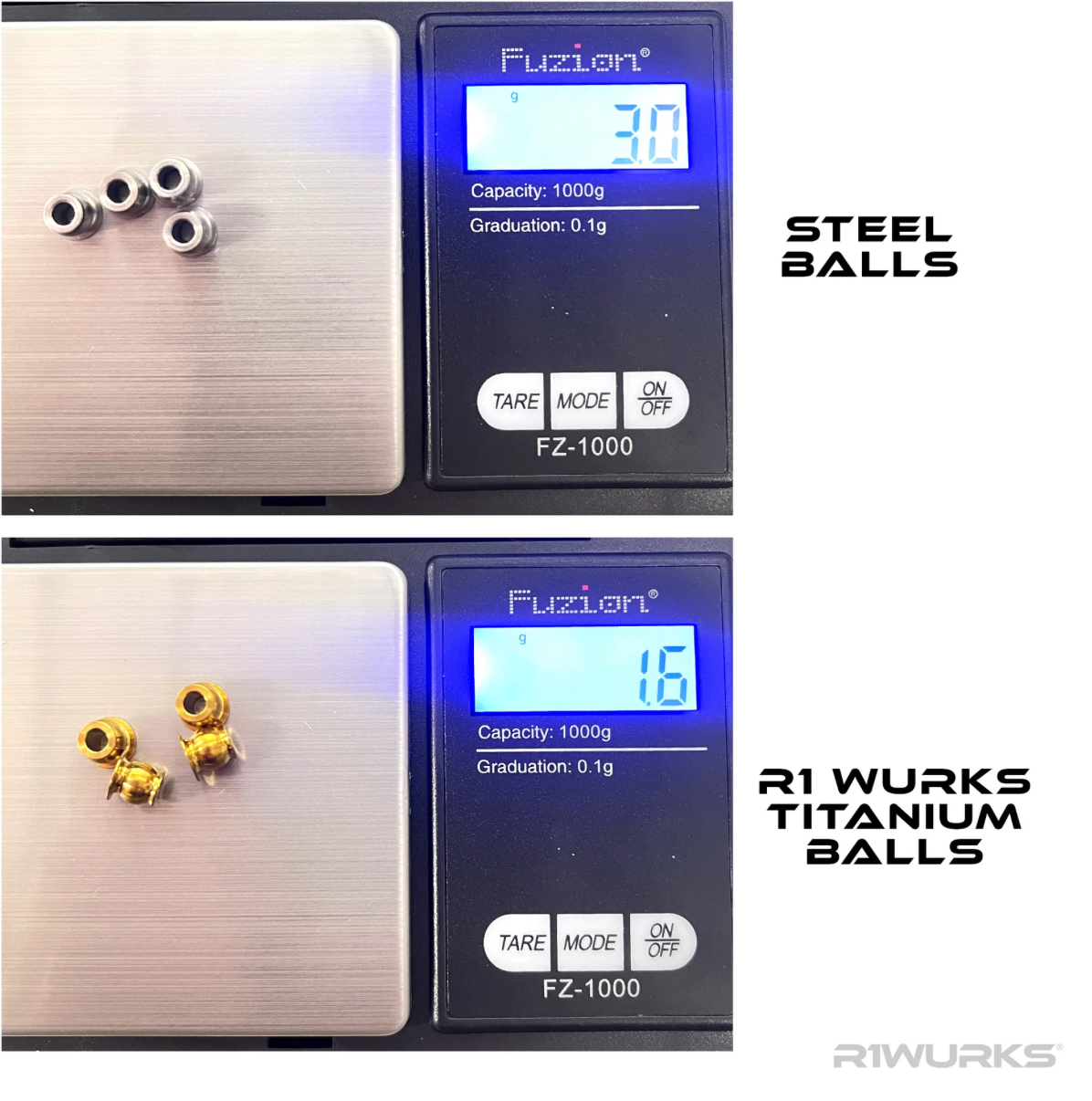 Titanium Lower Shock Pivot Balls, Titanium Nitride Coated