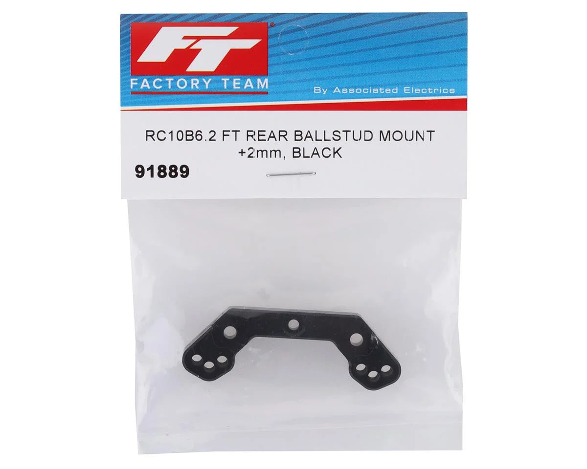 Team Associated RC10B6.2 Factory Team +2mm Rear Ballstud Mount (Black)