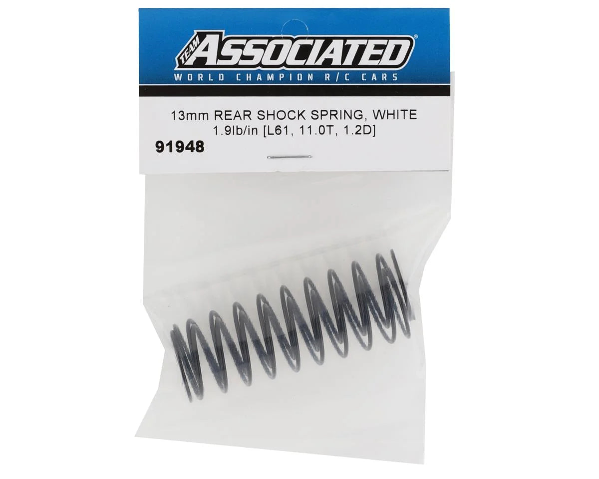 Team Associated 13mm Rear Shock Spring (White/1.9lbs) (61mm)