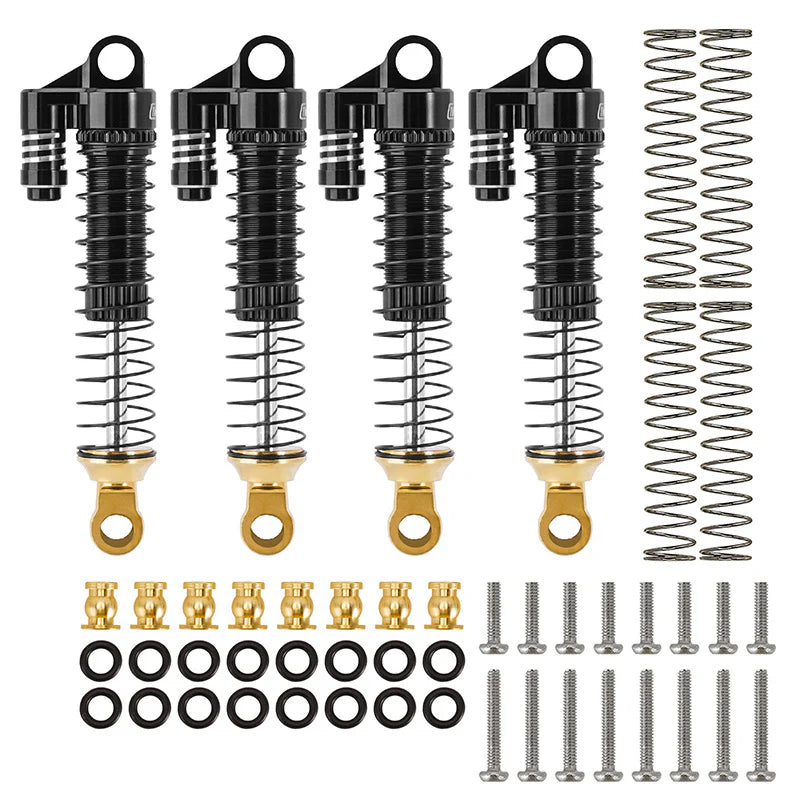 INJORA 59mm Long Threaded Oil Shocks with Brass End for 1/18 TRX4M