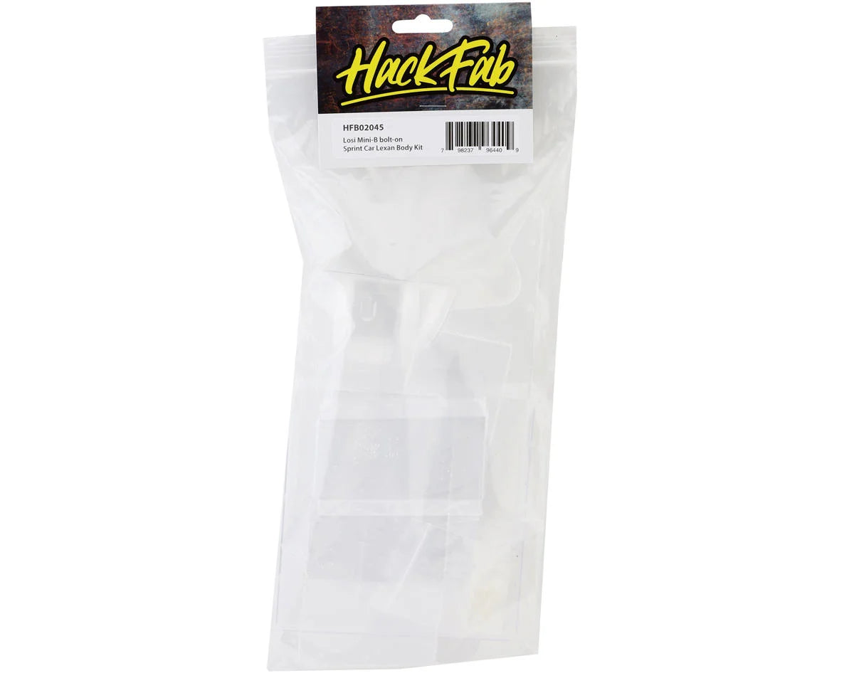 HackFab Losi Mini-B Bolt-On Sprint Car Lexan Body Kit (Clear)