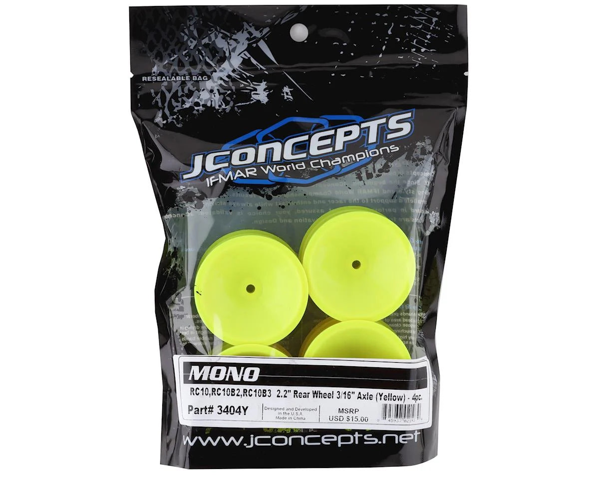 JConcepts RC10 Mono 2.2 Rear Wheels (Yellow) (4)