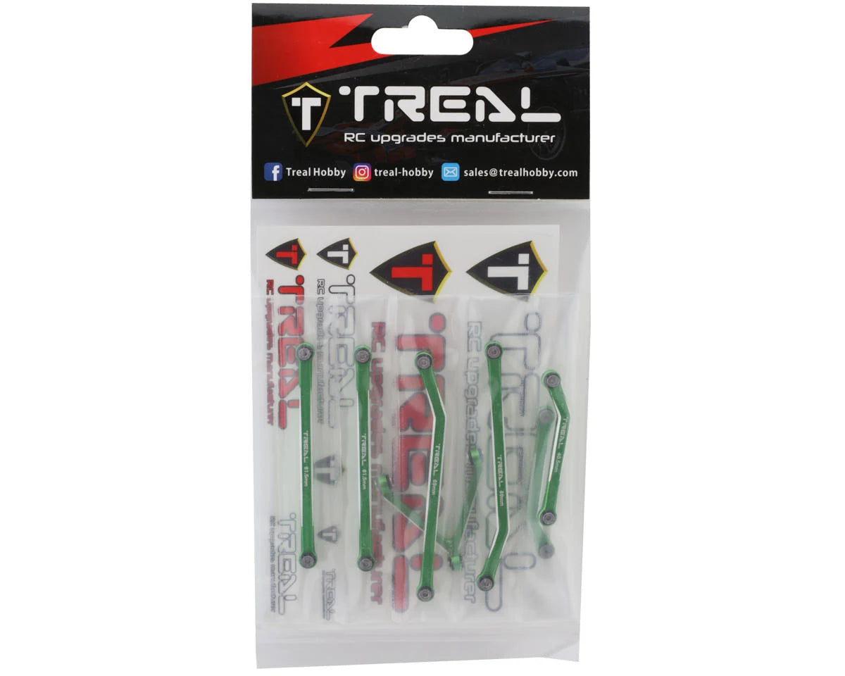 Treal Hobby Axial SCX24 Aluminum High Clearance Link Set (Green) (Deadbolt)