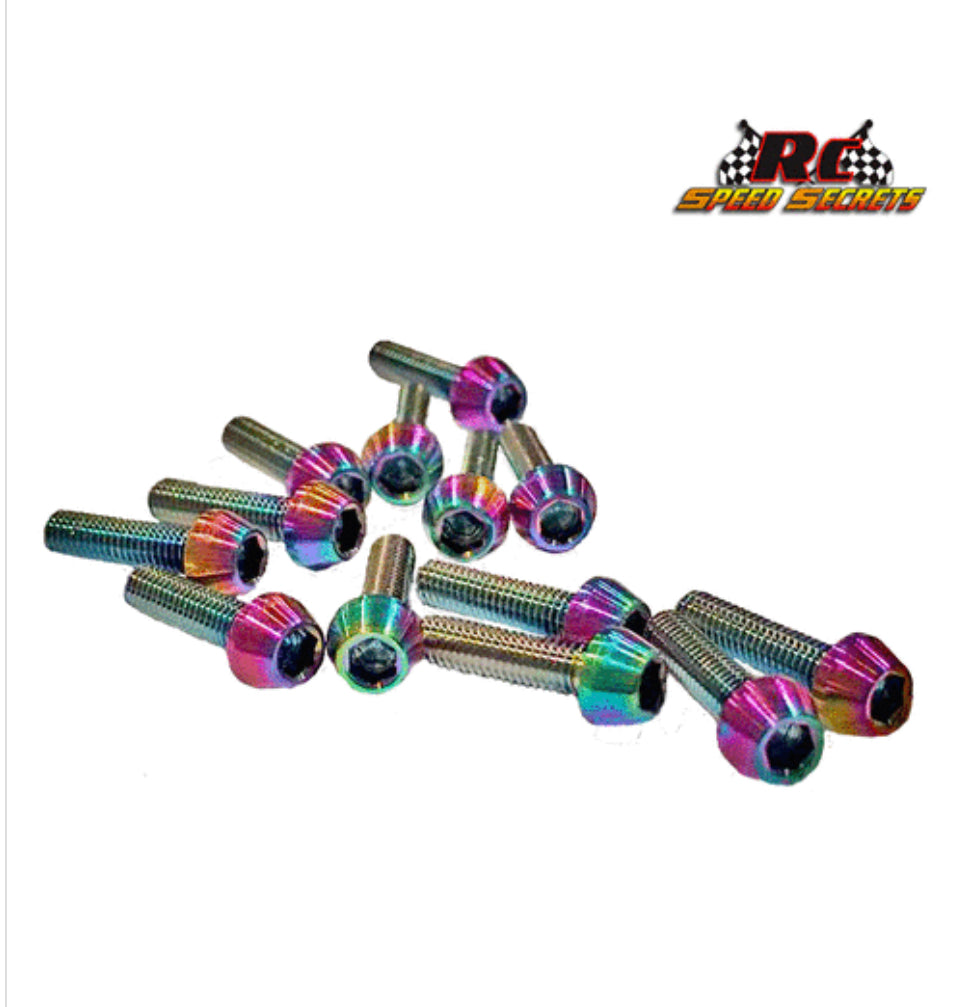 RC Speed Secrets 56PCS- AE B6.3/B6.2/B6.1 SERIES V2 TITANIUM UPPER SCREW KIT-