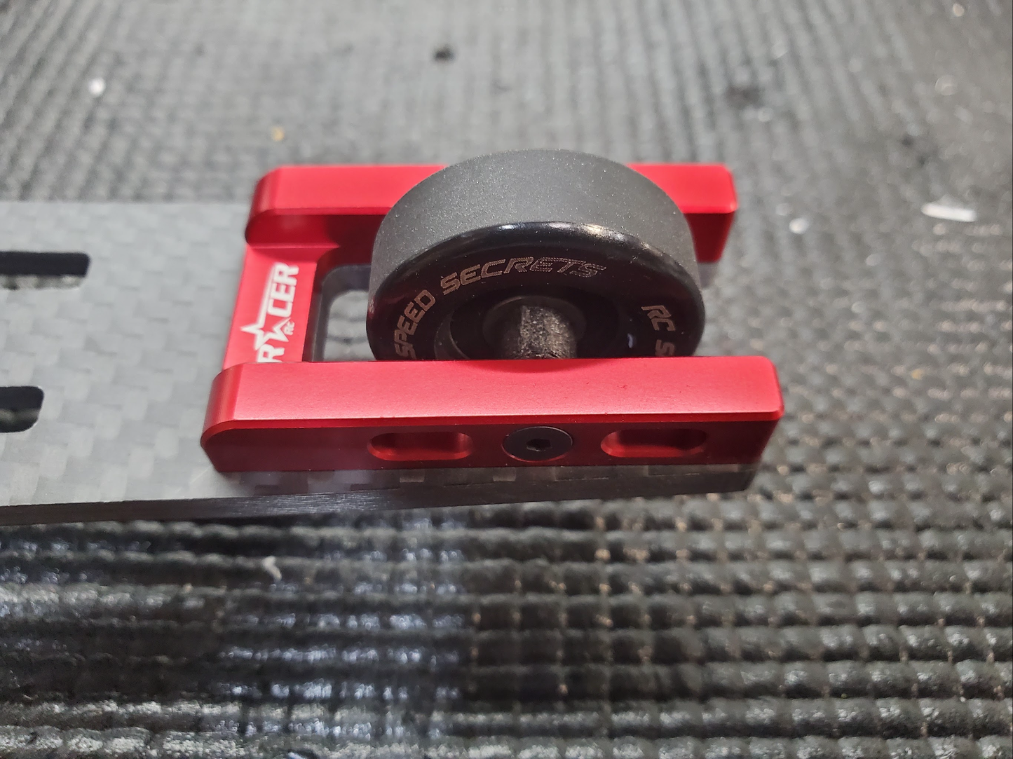 Racer RC R1 DC1 One Piece Aluminum Wheelie Bar Wheel Mount now with Aluminum adapters