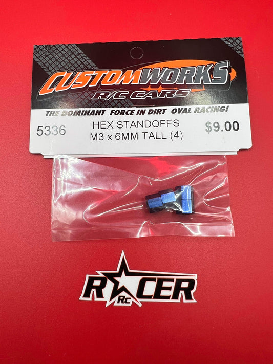Custom Works PATRIOT HEX STANDOFFS M3 x 6MM TALL (4)