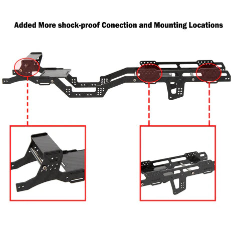 Meus Racing Carbon Fiber LCG Chassis /Center Axle Cover/Gear for Axial SCX24 6×6 Refit Kits