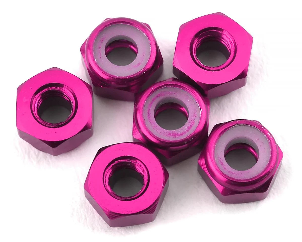 175RC Lightweight Aluminum M3 Lock Nuts (Pink) (6)