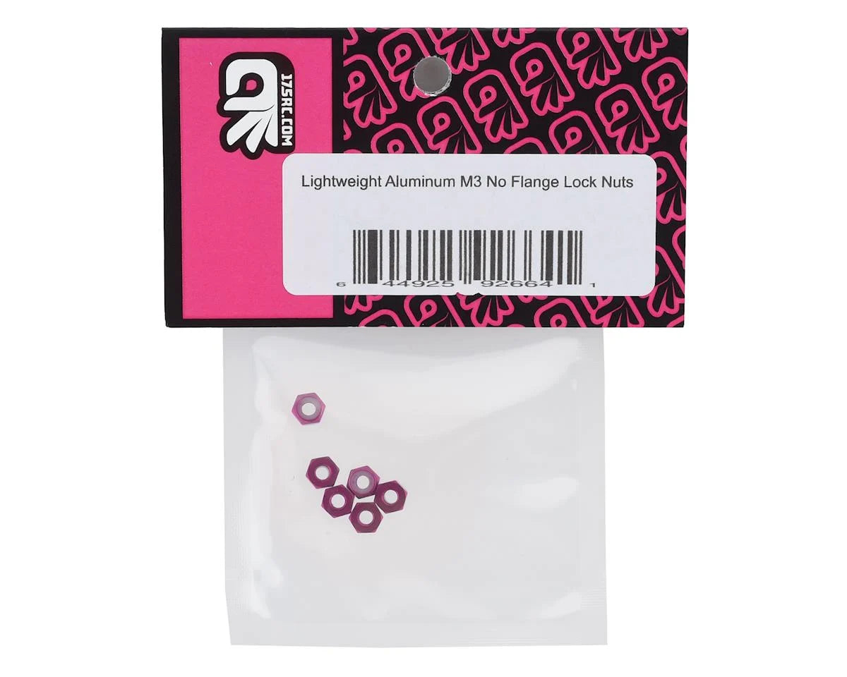 175RC Lightweight Aluminum M3 Lock Nuts (Pink) (6)