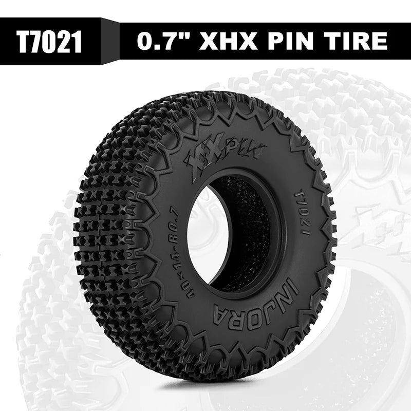 INJORA 0.7" 40*14mm XHX Pin Tires for 1/30 SCX30 (T7021)