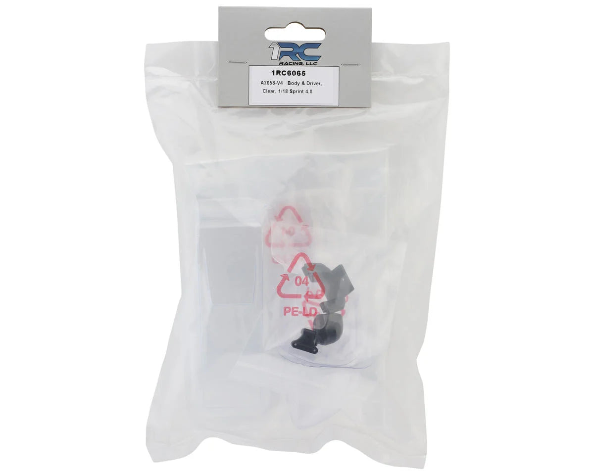1RC Racing 1/18 Sprint 4.0 Complete Body Set (Clear)