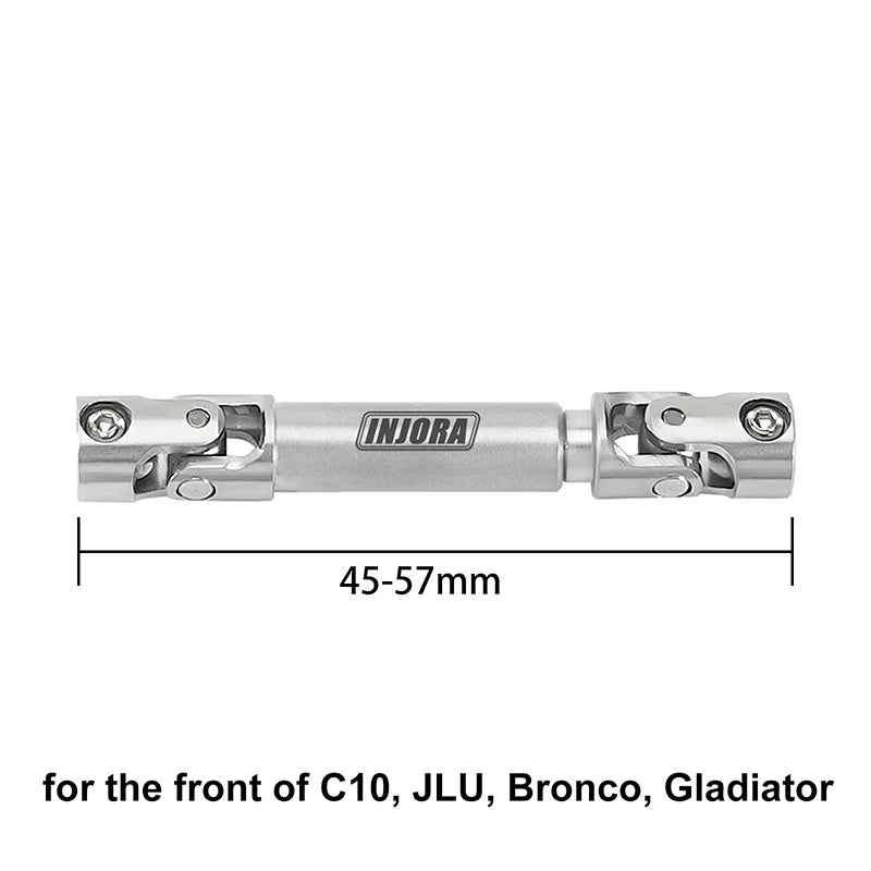 INJORA 1pcs Stainless Steel Drive Shaft with D Shaped Hole for SCX24 AX24 FCX18 FCX24m