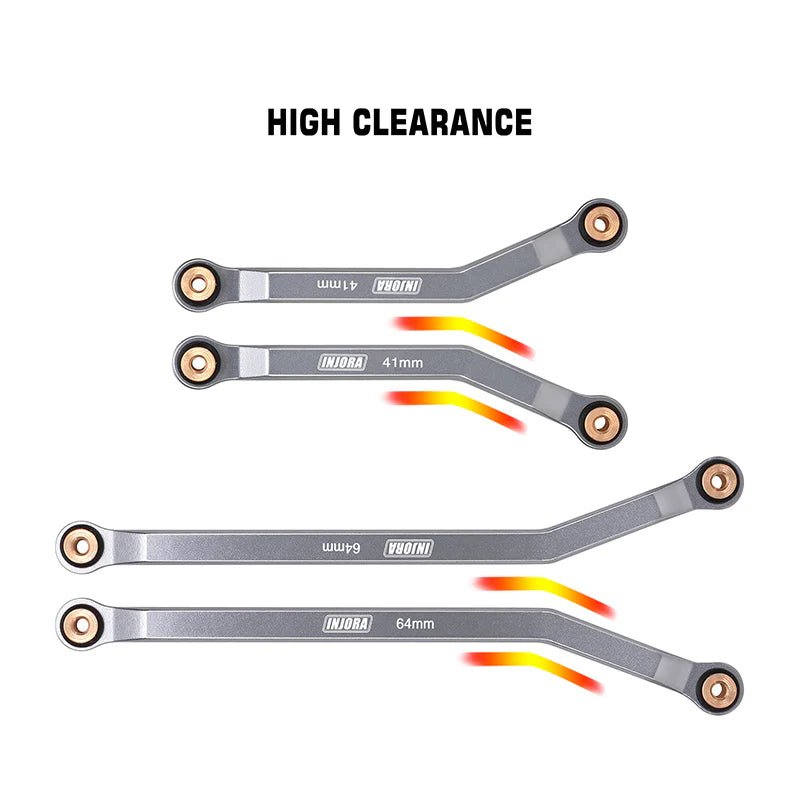 INJORA Aluminum High Clearance 4 Links Set for 1/24 Axial SCX24 GX470