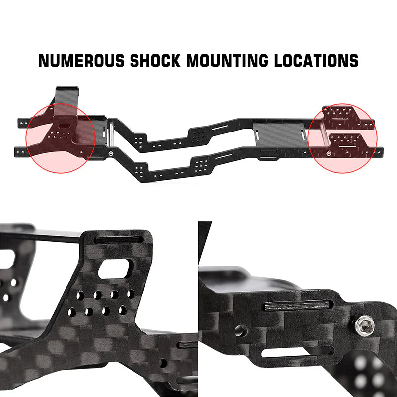 INJORA LCG Carbon Fiber Chassis Kit 6º Angled Frame for SCX24 Gladiator Power Wagon