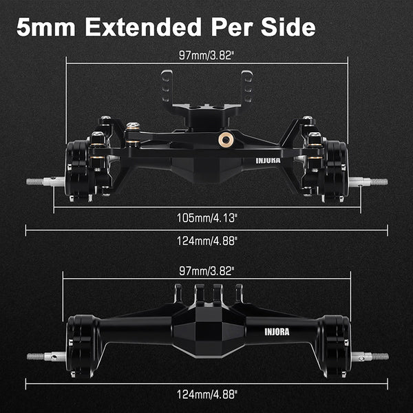 NJORA +5mm Diamond Portal Axles with Lay Down Servo Mount & Links for 1/18 TRX4M
