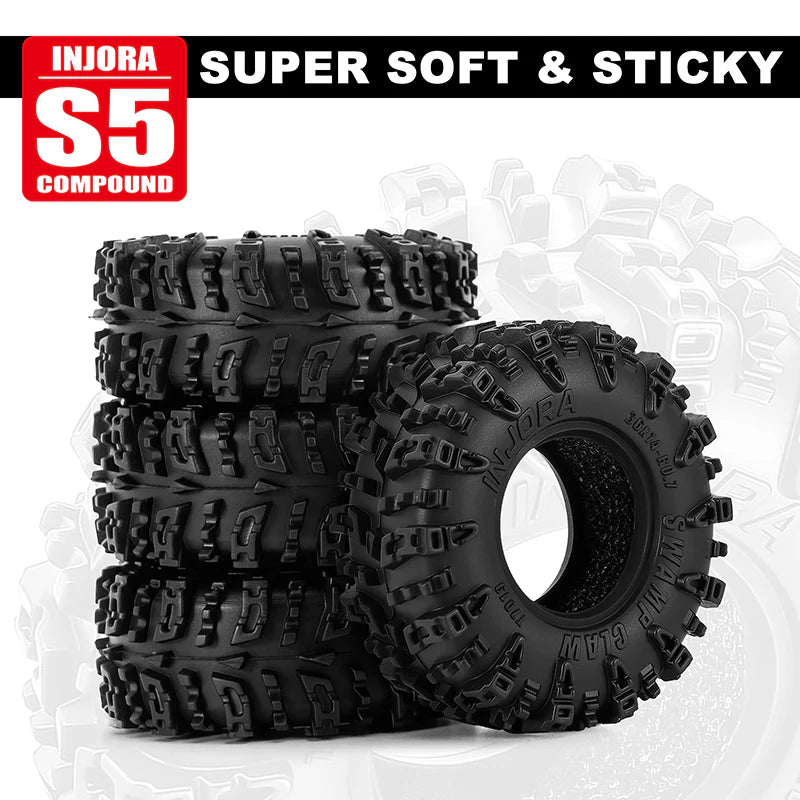 INJORA 0.7" 36*14mm Swamp Claw Tires for 1/30 SCX30 (T7019)