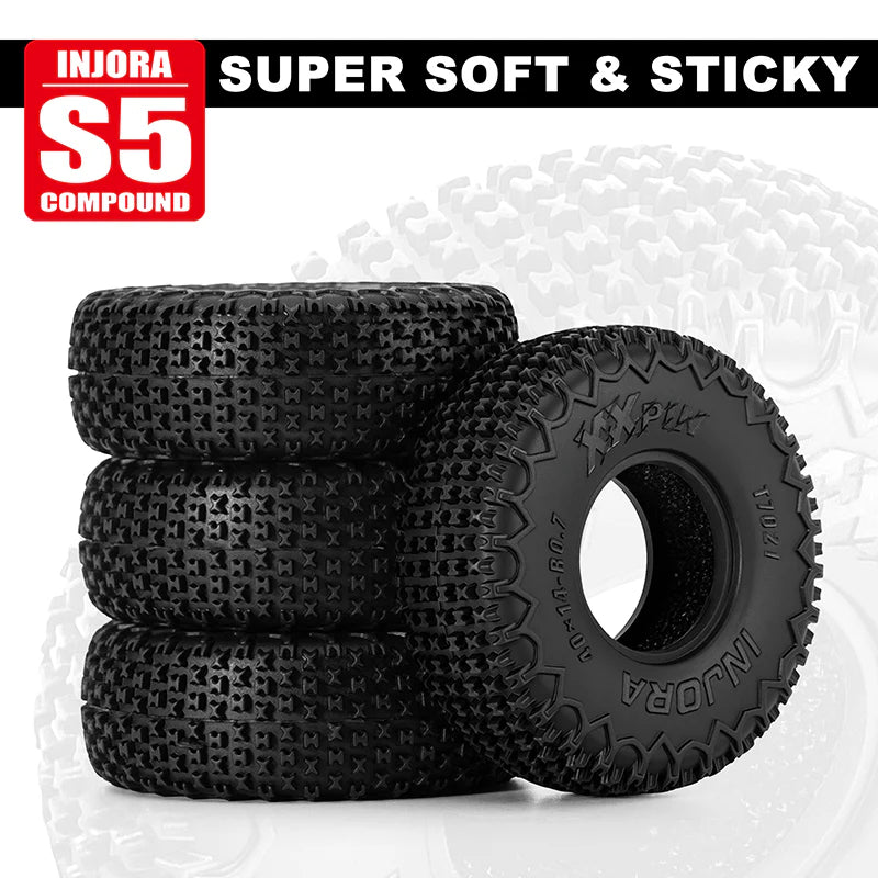 INJORA 0.7" 40*14mm XHX Pin Tires for 1/30 SCX30 (T7021)