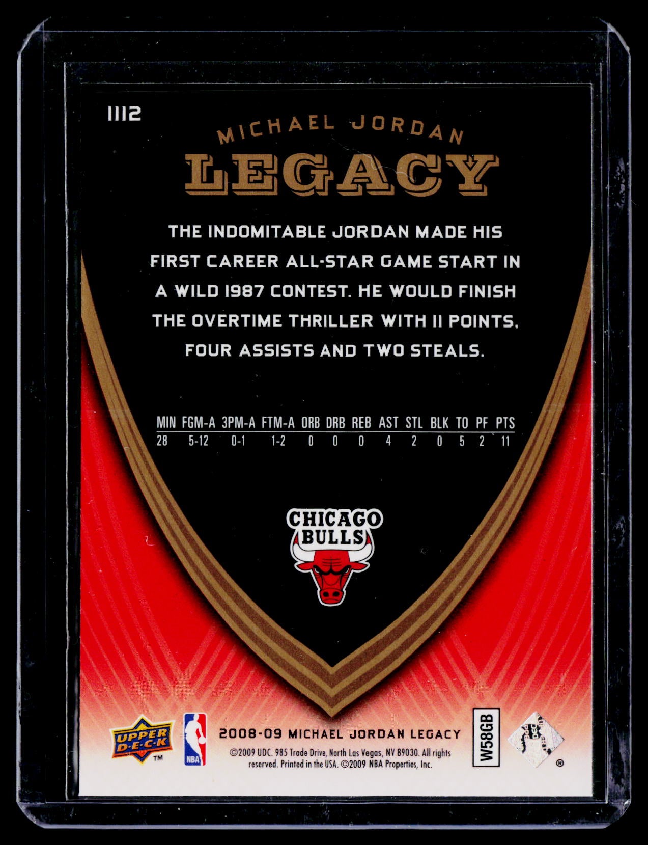 2008-09 Upper Deck Michael Jordan Legacy Collection #1113 Michael Jordan