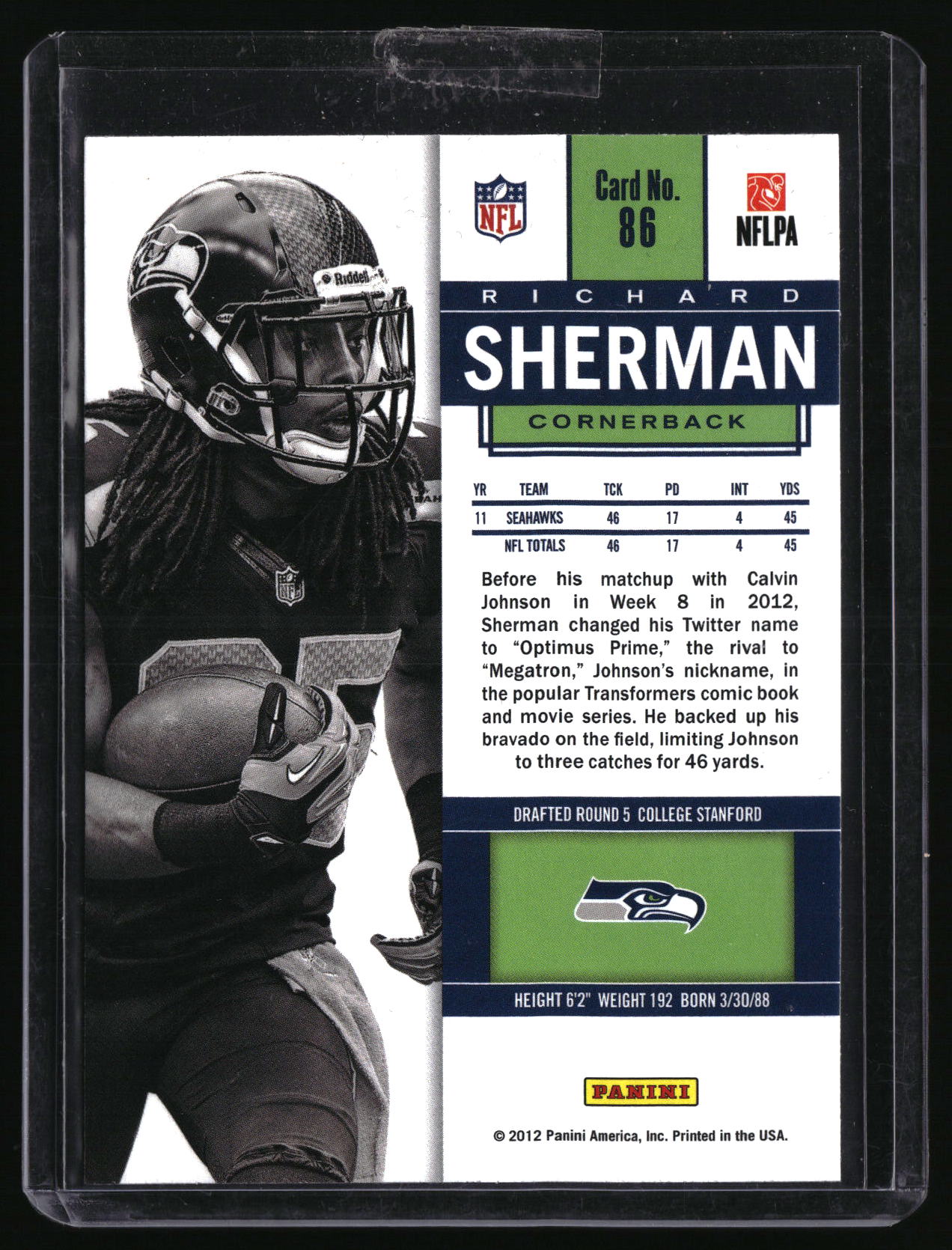 2012 Panini Contenders #86 Richard Sherman