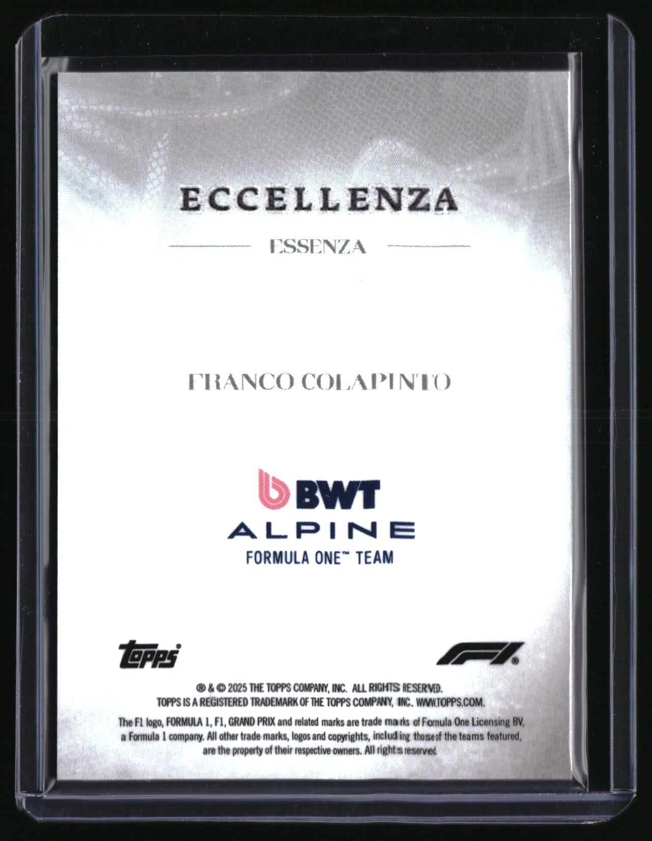 2025 Topps Eccellenza Formula 1 #NNO Franco Colapinto