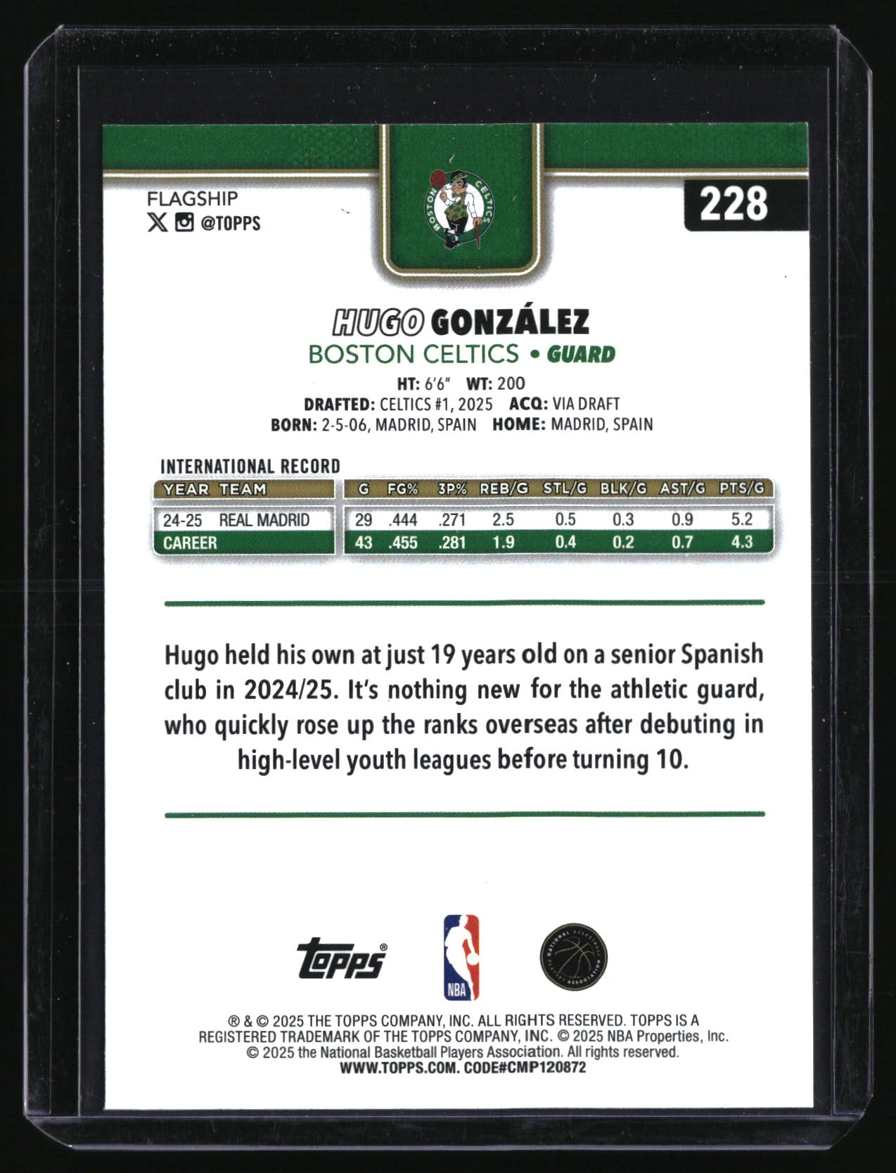 2025-26 Topps #228 Hugo González