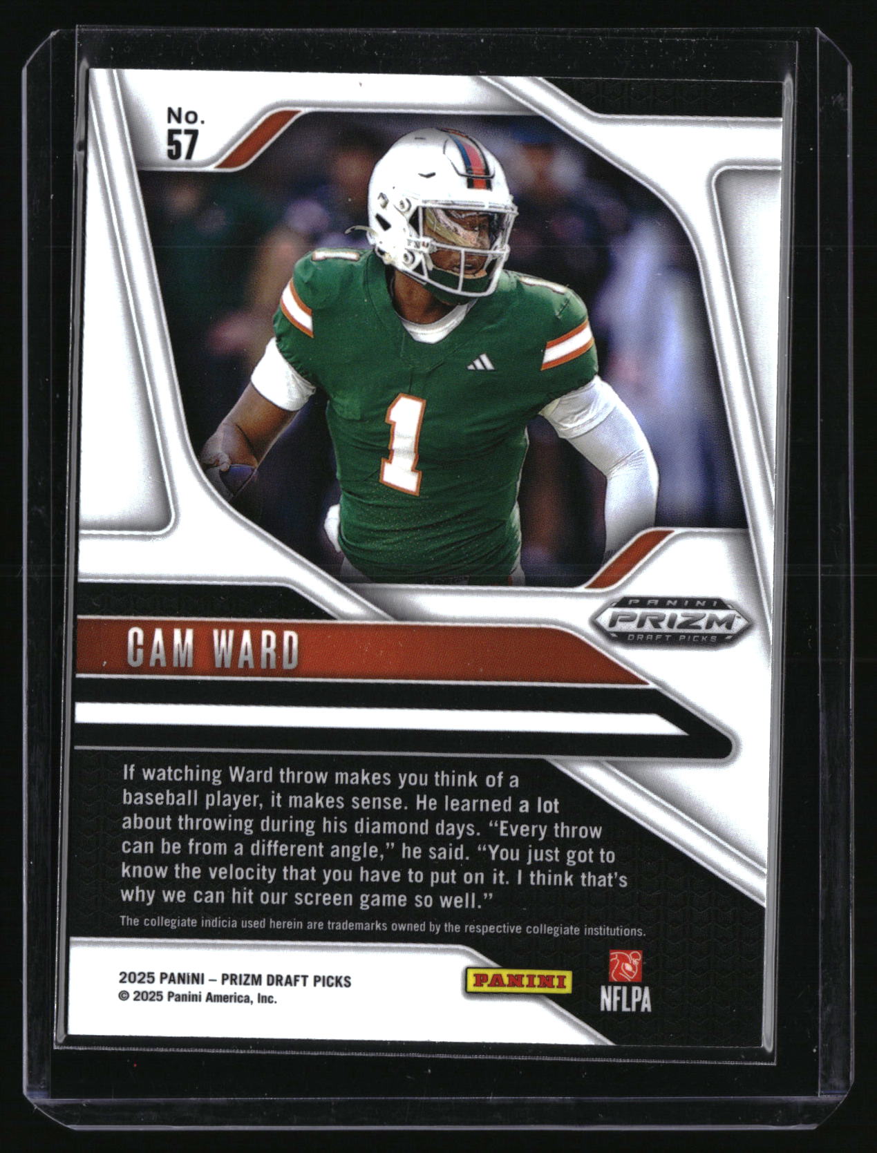 2025 Panini Prizm Draft Picks #57 Cam Ward