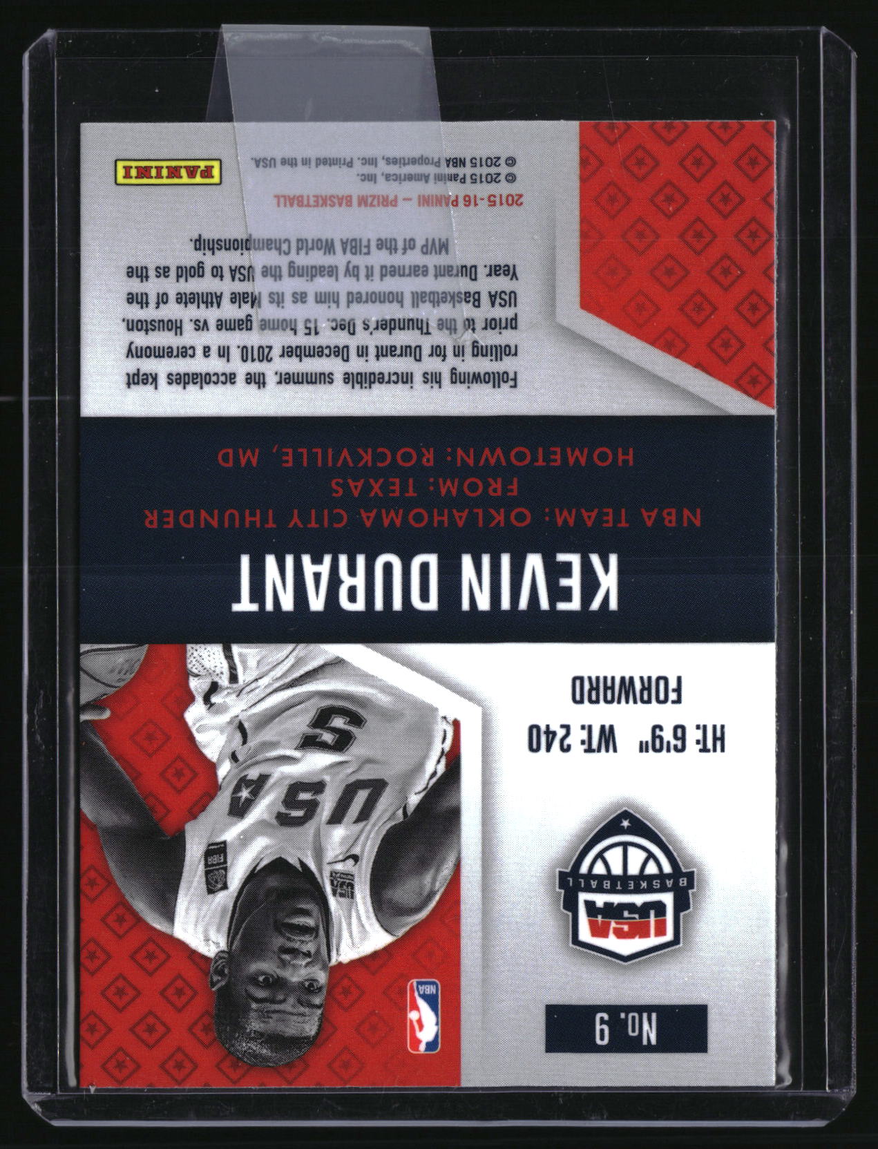 2015-16 Panini Prizm #9 Kevin Durant USA Basketball