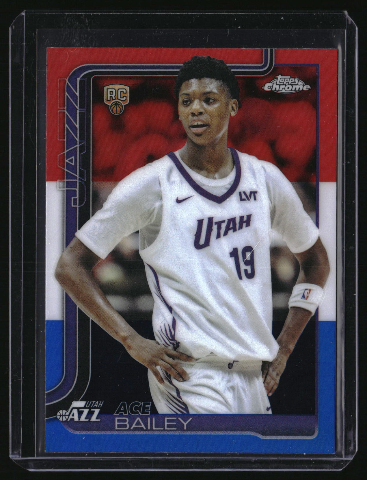 2025-26 Topps Chrome #255 Ace Bailey Red White and Blue Refractor