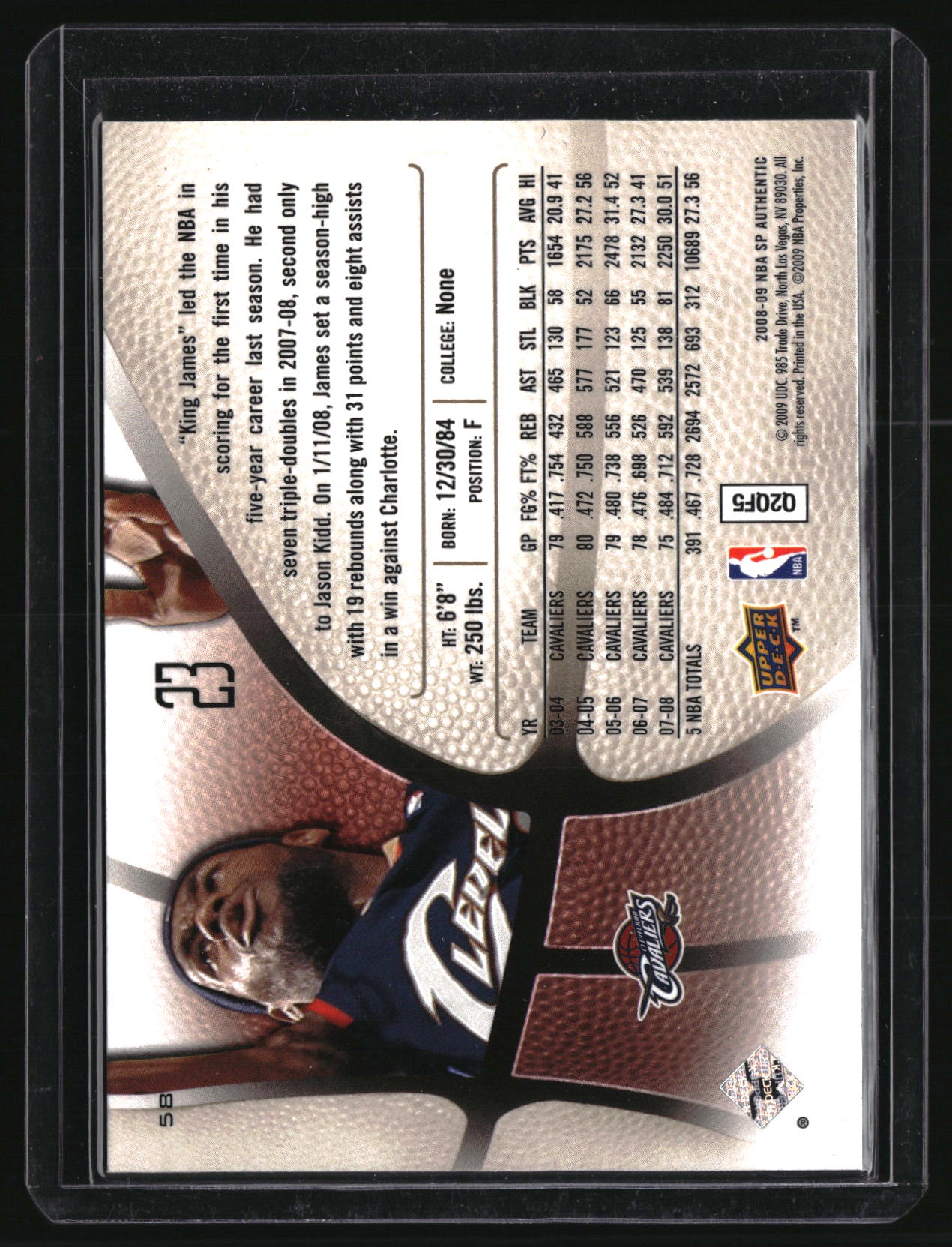 2008-09 SP Authentic #58 LeBron James Retail
