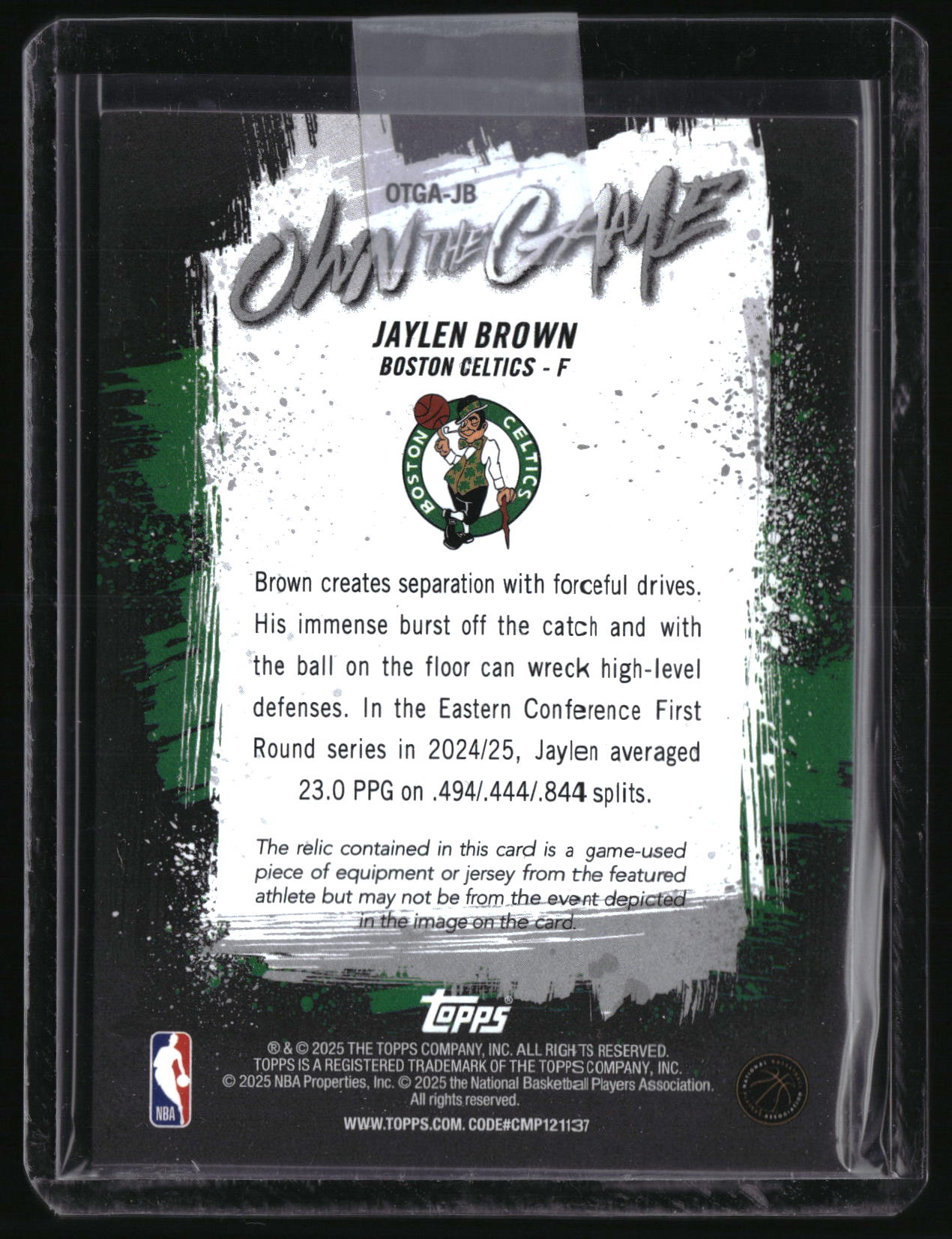 2025-26 Topps #OTGA-JB Jaylen Brown Own the Game