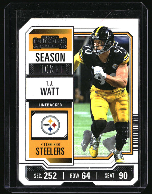 2023 Panini Contenders #85 T.J. Watt Season Ticket Stub #/90