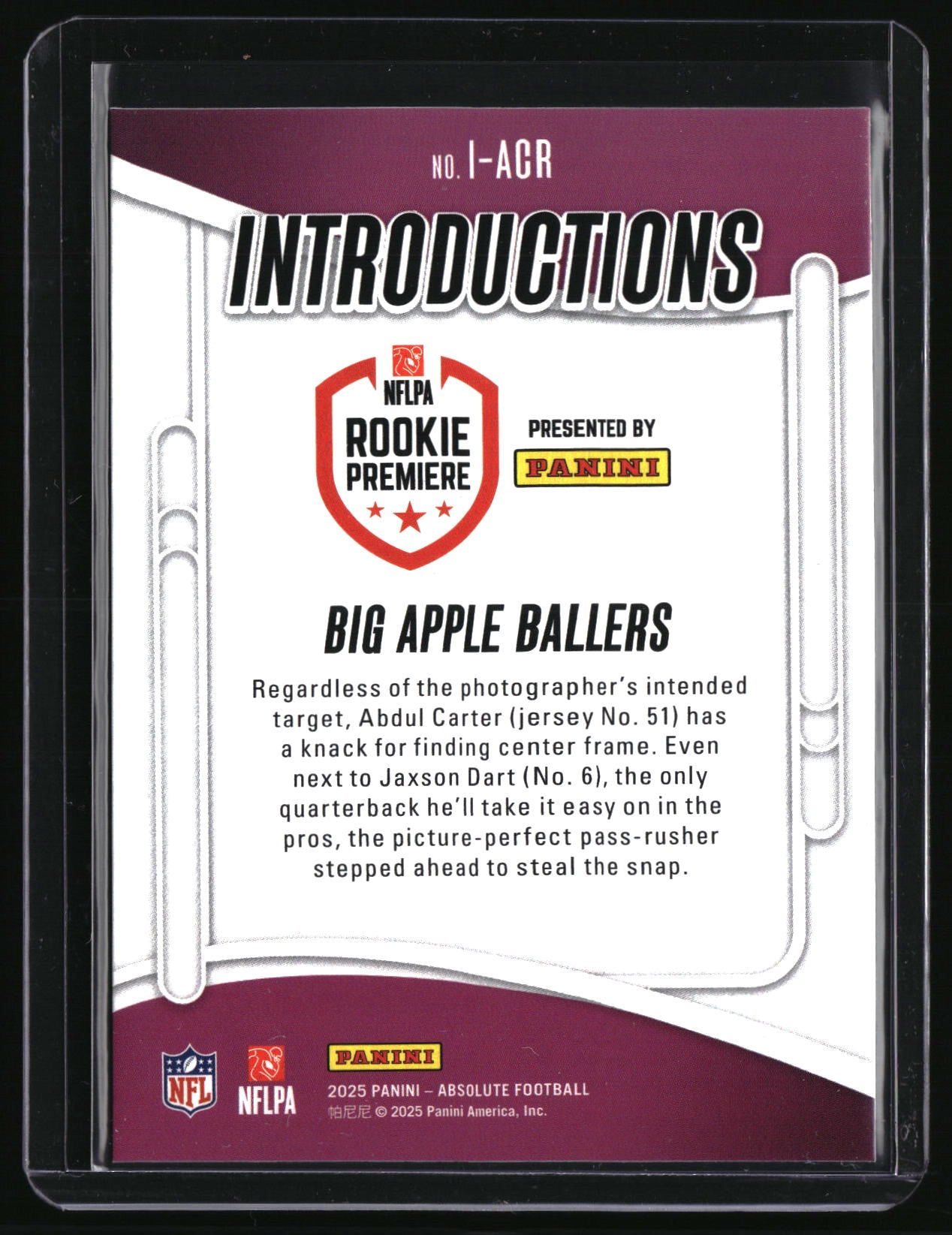 2025 Panini Absolute #I-ACR Big Apple Ballers Introductions