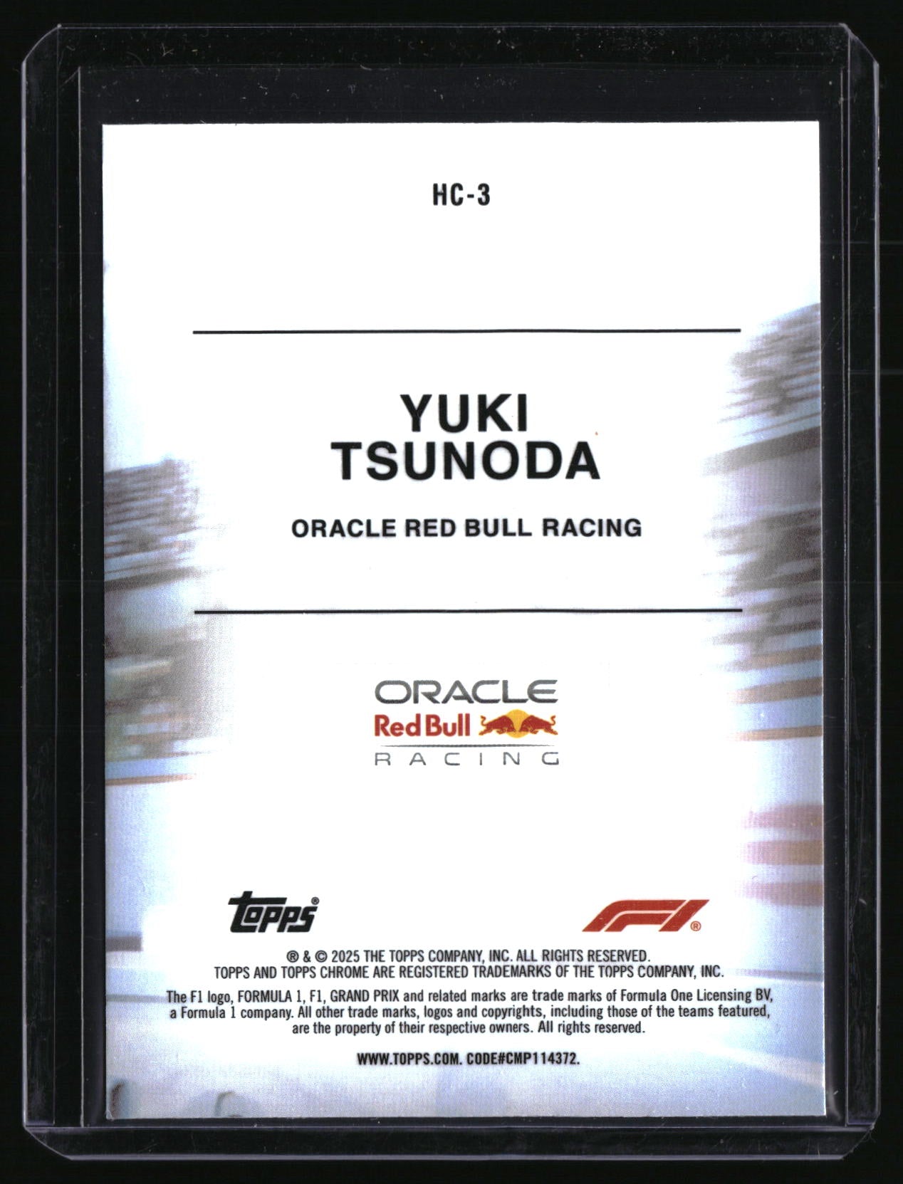 2025 Topps Chrome Formula 1 #HC-3 Yuki Tsunoda Helmet Collection